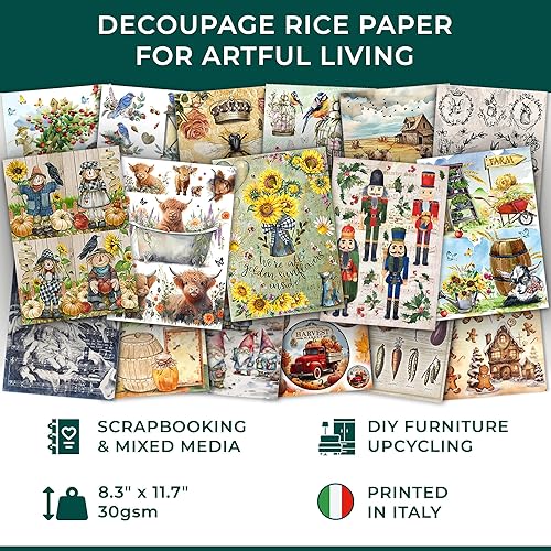 Miniatura 4 de Papel de arroz para Decoupage A4 Feliz Navidad (cara de Papá Noel vintage, 2 hojas)