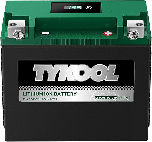 Miniatura 13 de TYKOOL YTX5L-BS YTZ7S 2X Amperios de arranque 150A, batería de litio LiFePO4 para motocicleta, 12.8V 3Ah, lectura digital, compatible con ATV,