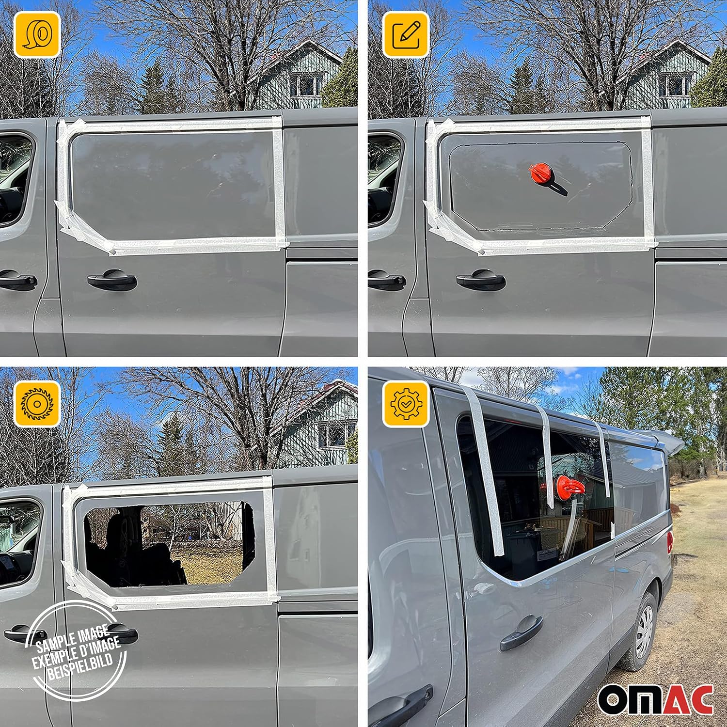 OMAC Sliding Window Glass for Mercedes Sprinter 2019-2026 Right Sliding Door L2 L3 L4