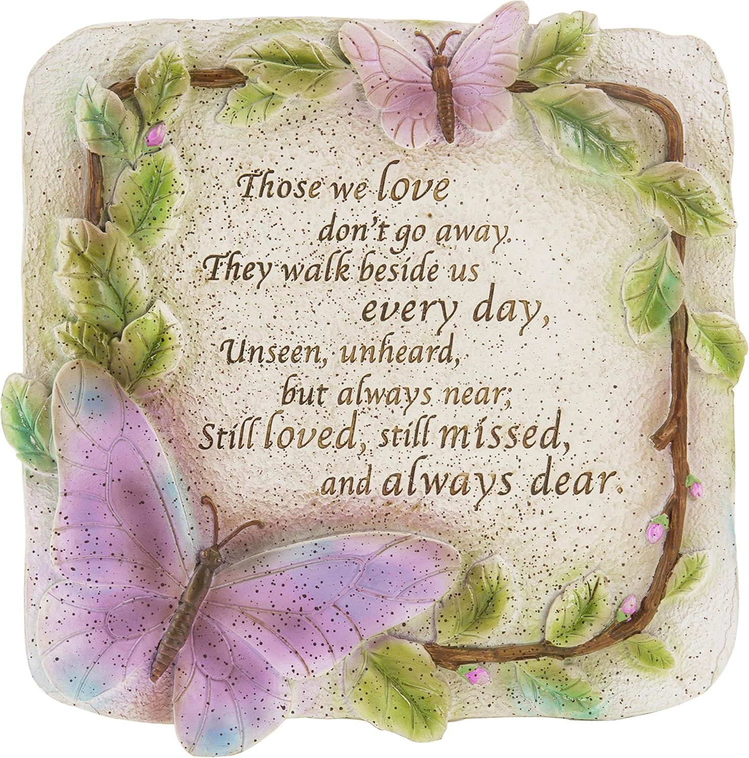 MyGift Memorial Verse Resin Garden Stepping Stone/Wall Hanging Art