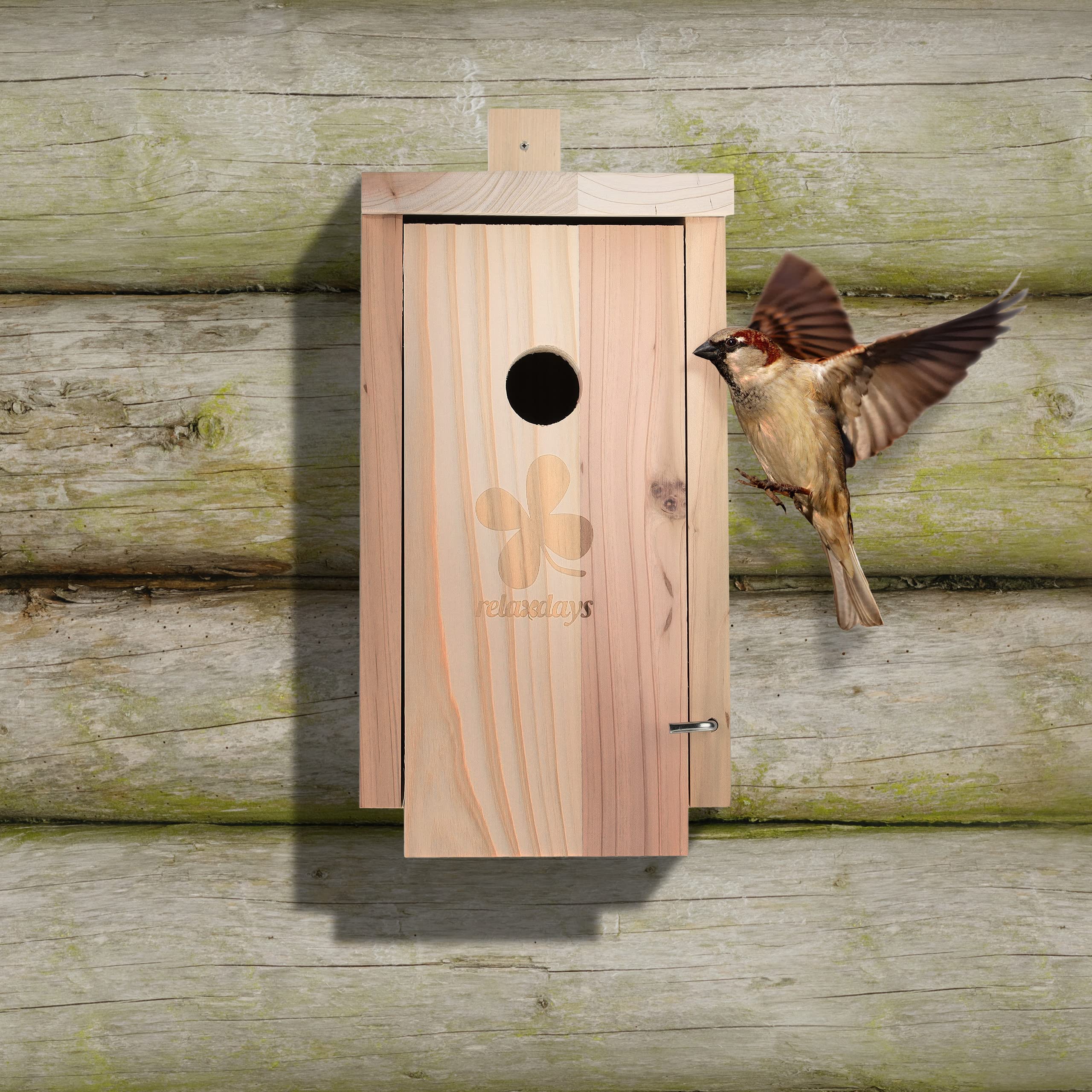 Casetta Per Uccellini In Legno Da Esterno - Nido Per Uccelli Selvatici, Decorativa Per Giardino E Casa Da Appendere - Foto 8