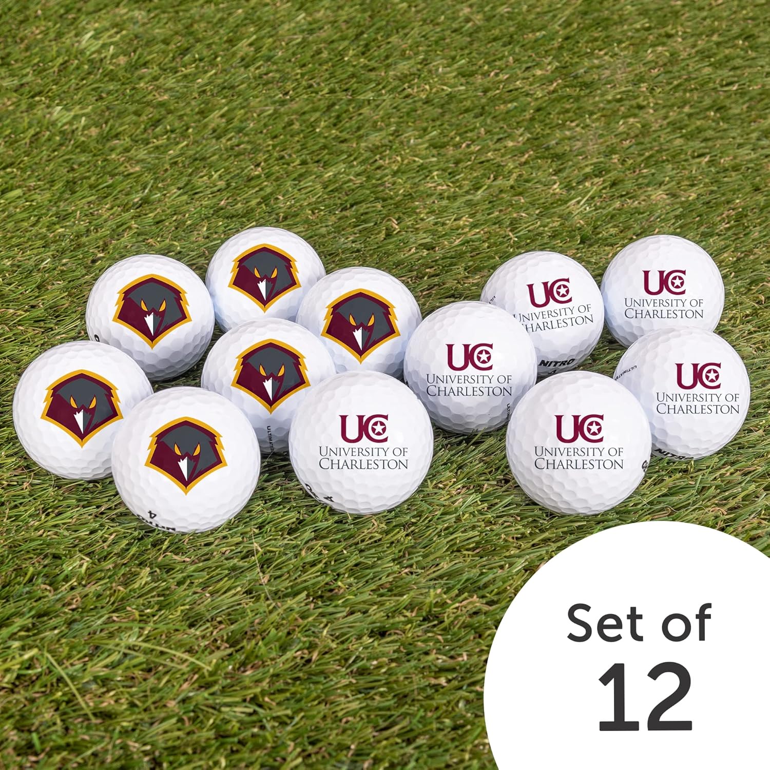 Desert Cactus University of Charleston Golf Balls 12 Pack – UC Golden Eagles Full Color Dozen – Officially Licensed Sport Team Accessory