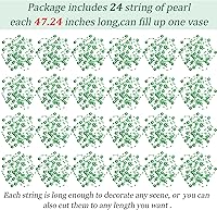 Vista 2 de Tondiamo 24 piezas de perlas artificiales para velas flotantes, perlas de imitación, guirnalda de cuentas, decoración de centro de mesa para Verde