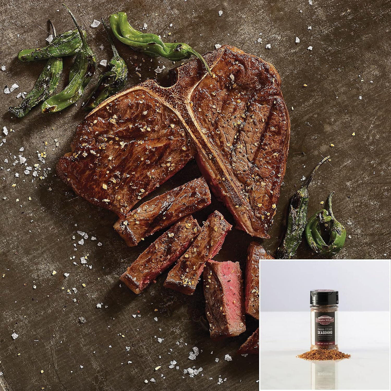 Omaha Steaks 2 (24 oz.) Porterhouse Steaks + Seasoning (Porterhouse Steaks and Omaha Steaks Seasoning)