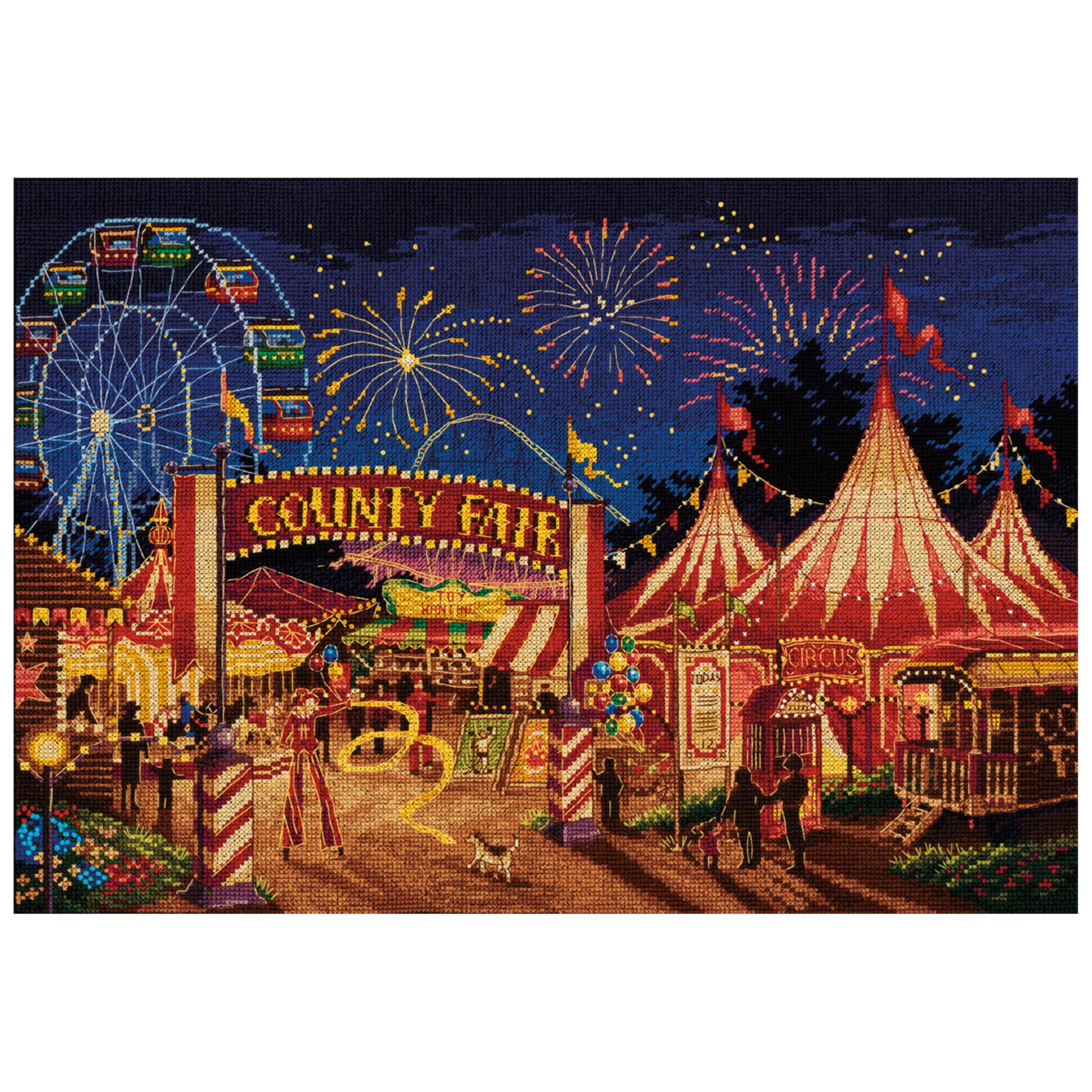 Panna 25.Pr-7259 Aida - Counted Cross Stitch Kit - County Fair - Pr-7259 - Pre-Sorted Thread - Cross Stitch Patterns - Crafts For Adults - Aida - 10.5 X 15 Inches