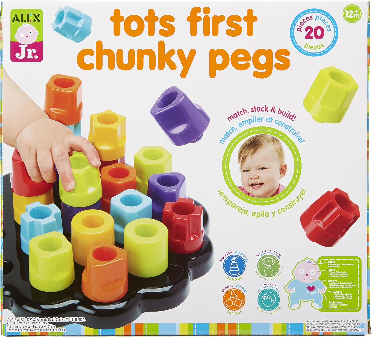 Alex Jr. Tots First Chunky Pegs Baby Toddler Sorting Activity