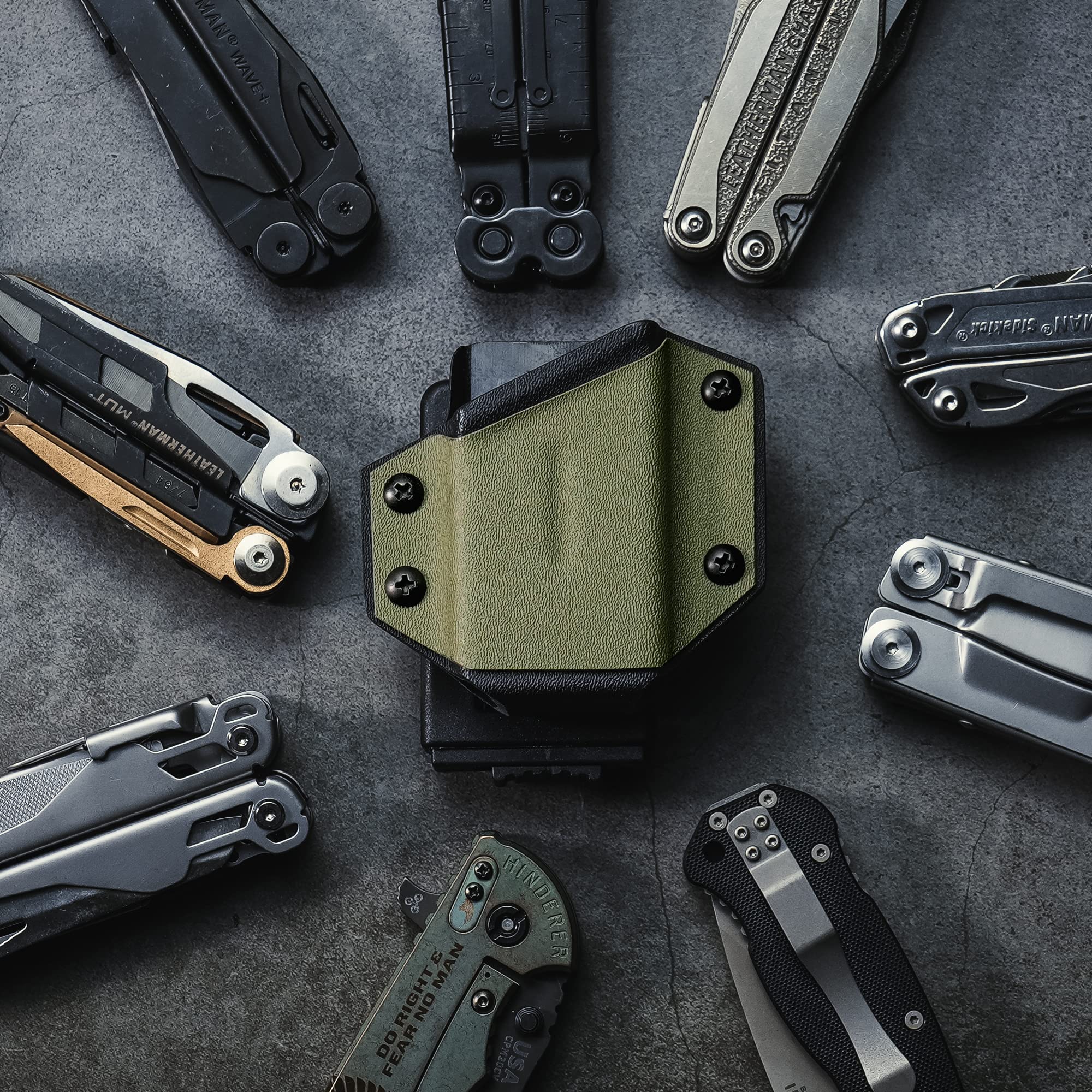 TACTICAL GEEK TX1 Multitool Scheide, EDC Multi-Tool Scheidenhalter Holster, Verstellbare Scheide mit Rückenclip für Gürtel, Multi-Tool Nicht im Lieferumfang Enthalten, Grün