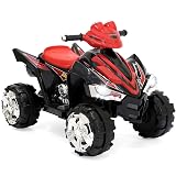 Best Choice Products 12V Kids Battery Powered Electric 4-Wheeler Quad ATV Ride-On Toy w/ 2 Speeds, Horn, Engine Sounds, Music, LED Lights - Red
