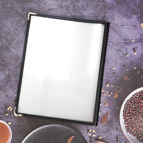 Miniatura 37 de Fundas para menú de restaurante de 8.5 x 11 pulgadas, 4 páginas 8 vistas, soportes de menú de plástico impermeable y transparente para bares, 2 Pack