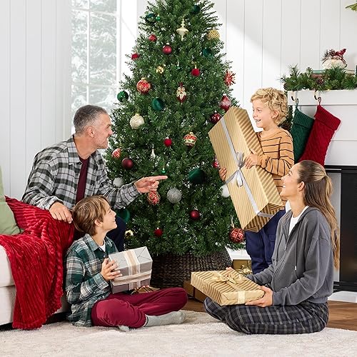 Miniatura 4 de Best Choice Products Árbol de Navidad artificial Douglas con bisagras de 4.5 pies, decoración navideña con 702 puntas de rama, fácil montaje,