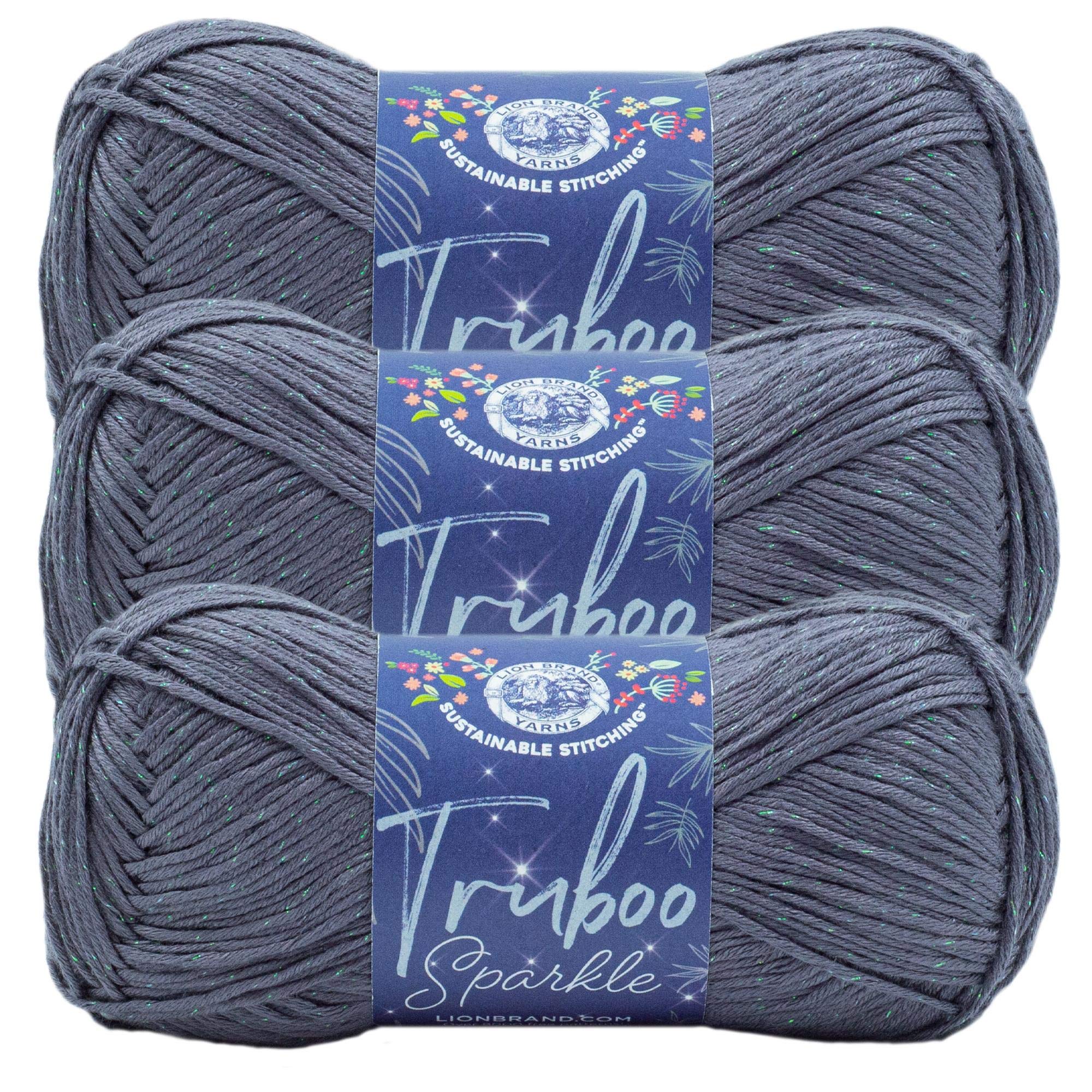 Lion Brand Yarn(3 Pack) Truboo Sparkle Bamboo Thunder