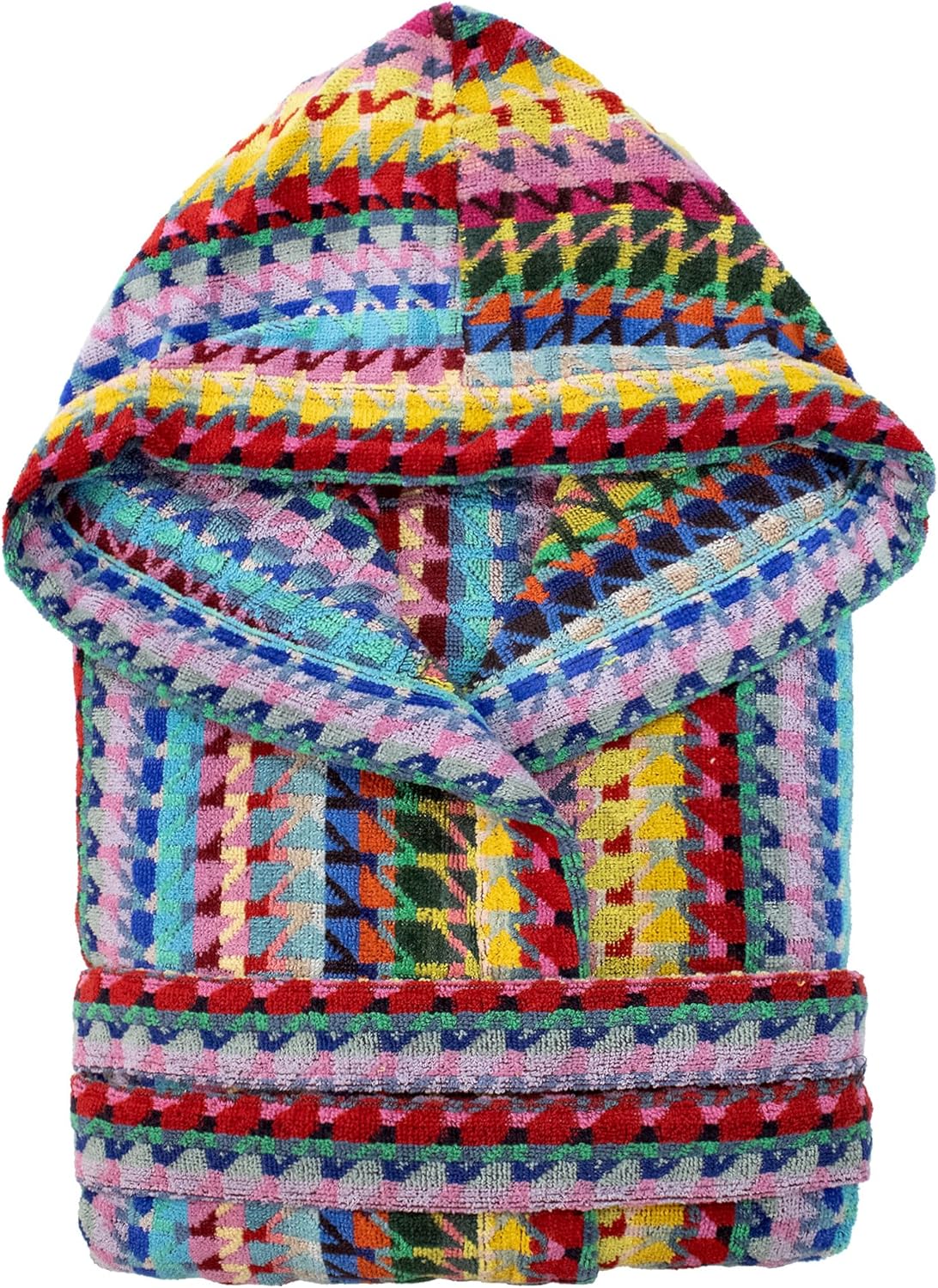 Nada Home Badjas heren dames badstof velours chenille met capuchon Jacquard 7126, Amalfi Taupe, XL