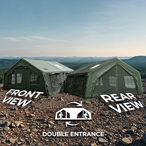 Miniatura 4 de Coody  Rbm Outdoors KoalaHubOctopus - Tiendas inflables para acampar con gato de estufa, tienda de campaña inflable de lona de lujo para 2810