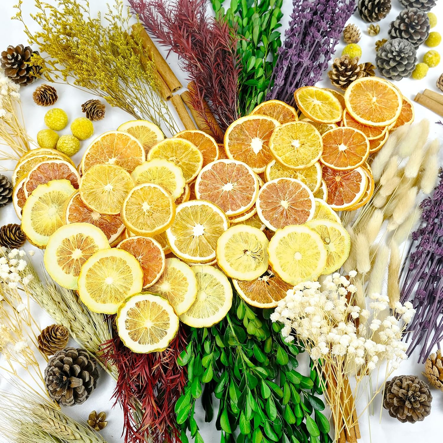 Kit de flores y frutas secas DIY 105 piezas miniatura 1