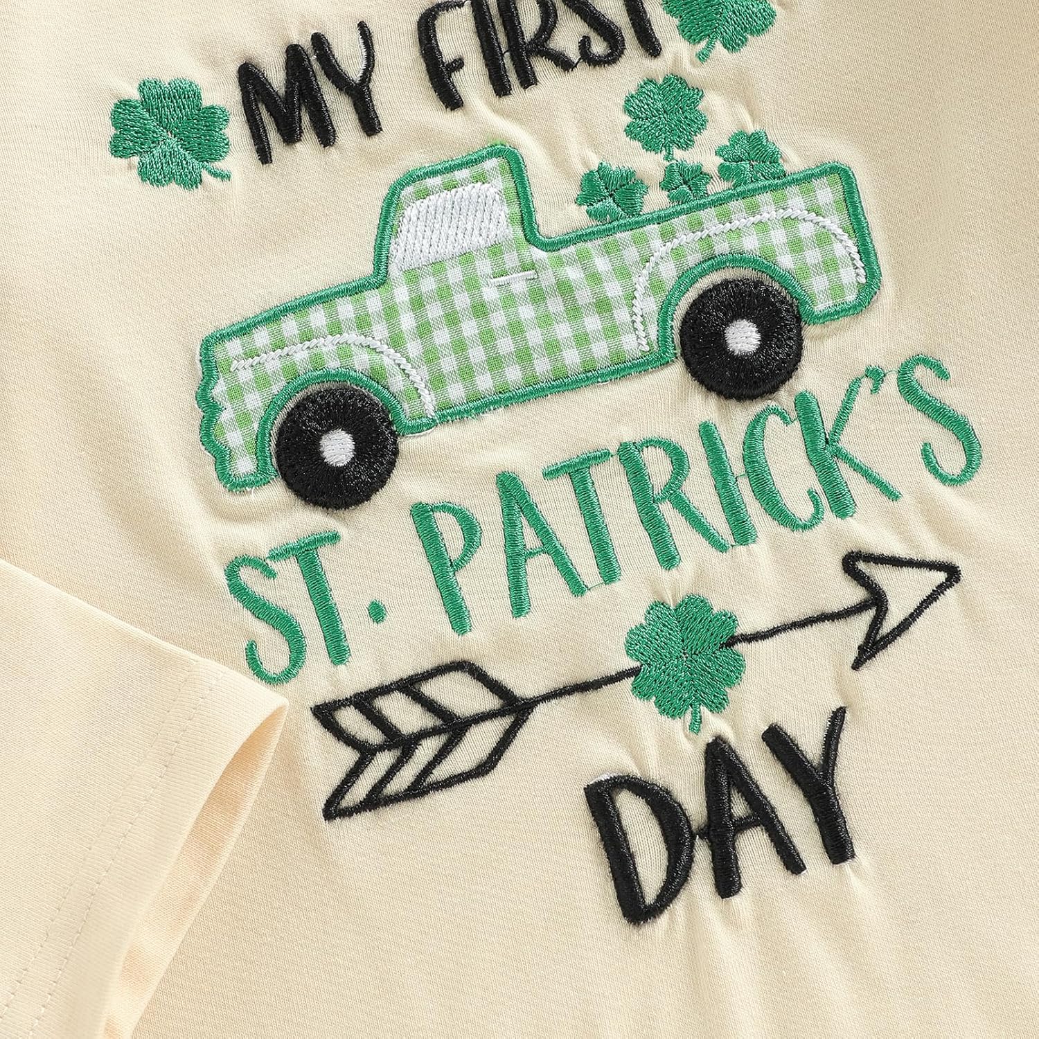 Kuriozud St Patricks Day Baby Boy Outfit First St Patricks Day Romper and Shamrock Pants Set with Hat 3Pcs Spring Clothes - Image 6