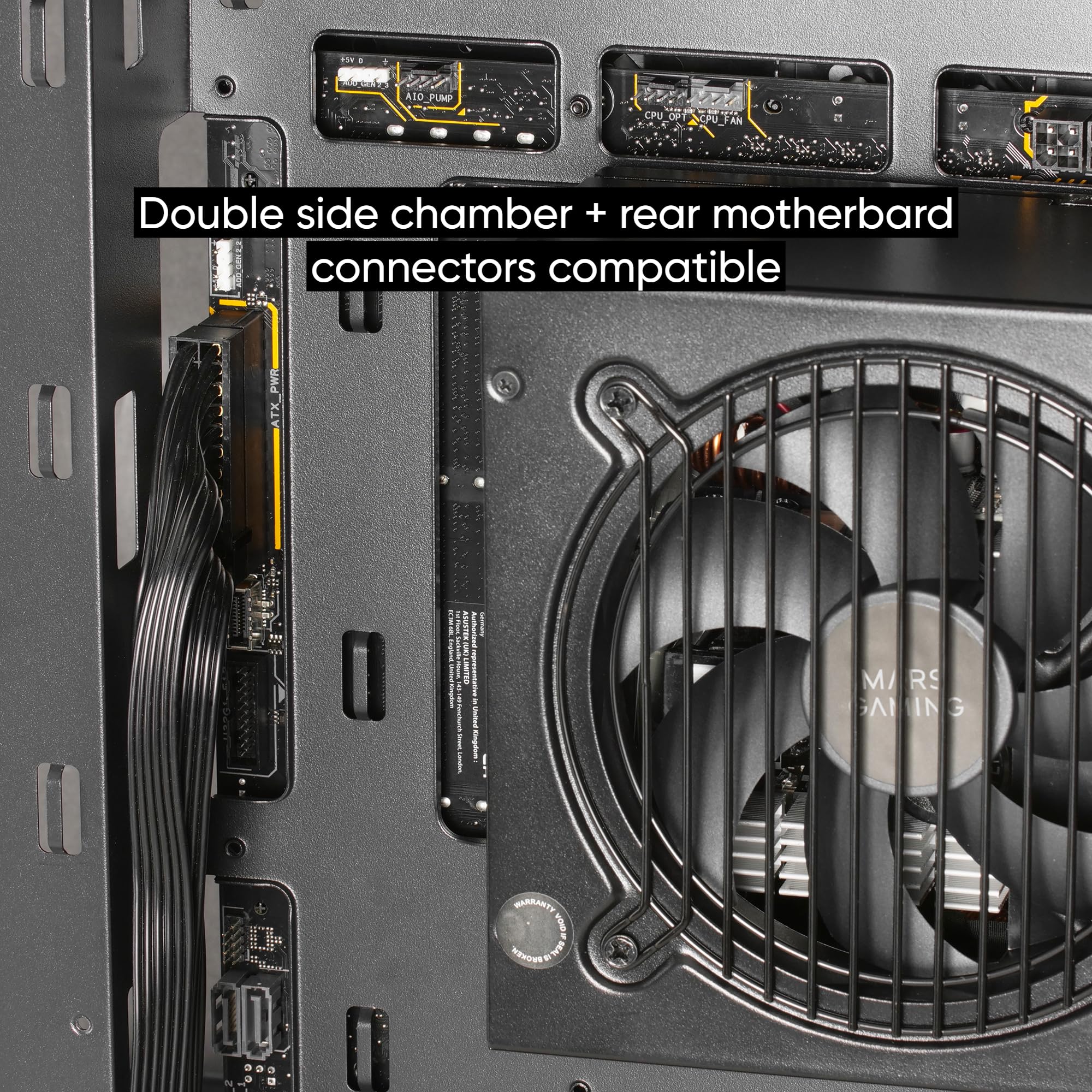 Mars Gaming MC-3TCORELCD Case Gaming ATX, Schermo IPS 7,2” Personalizzabile, Triplo Vetro Temperato Rimovibile, Struttura Doppia Camera, Supporto per Raffreddamento Liquido fino a 360mm, Nero
