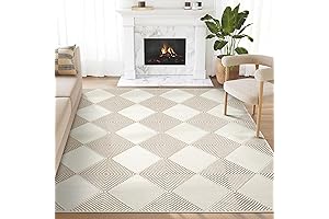 Abani Cream 4x6 Diamond Pattern Area Rug for Living Room, Bedroom