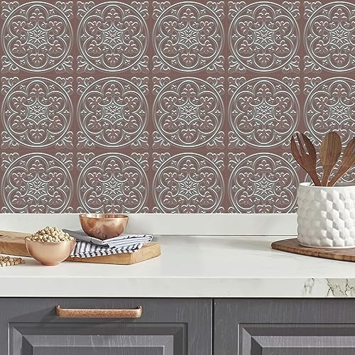Miniatura 39 de Adhesivos para azulejos autoadhesivos, 12 unidades, autoadhesivas, calcomanías decorativas de pared para cocina, baño, azulejos, impermeables, Pata