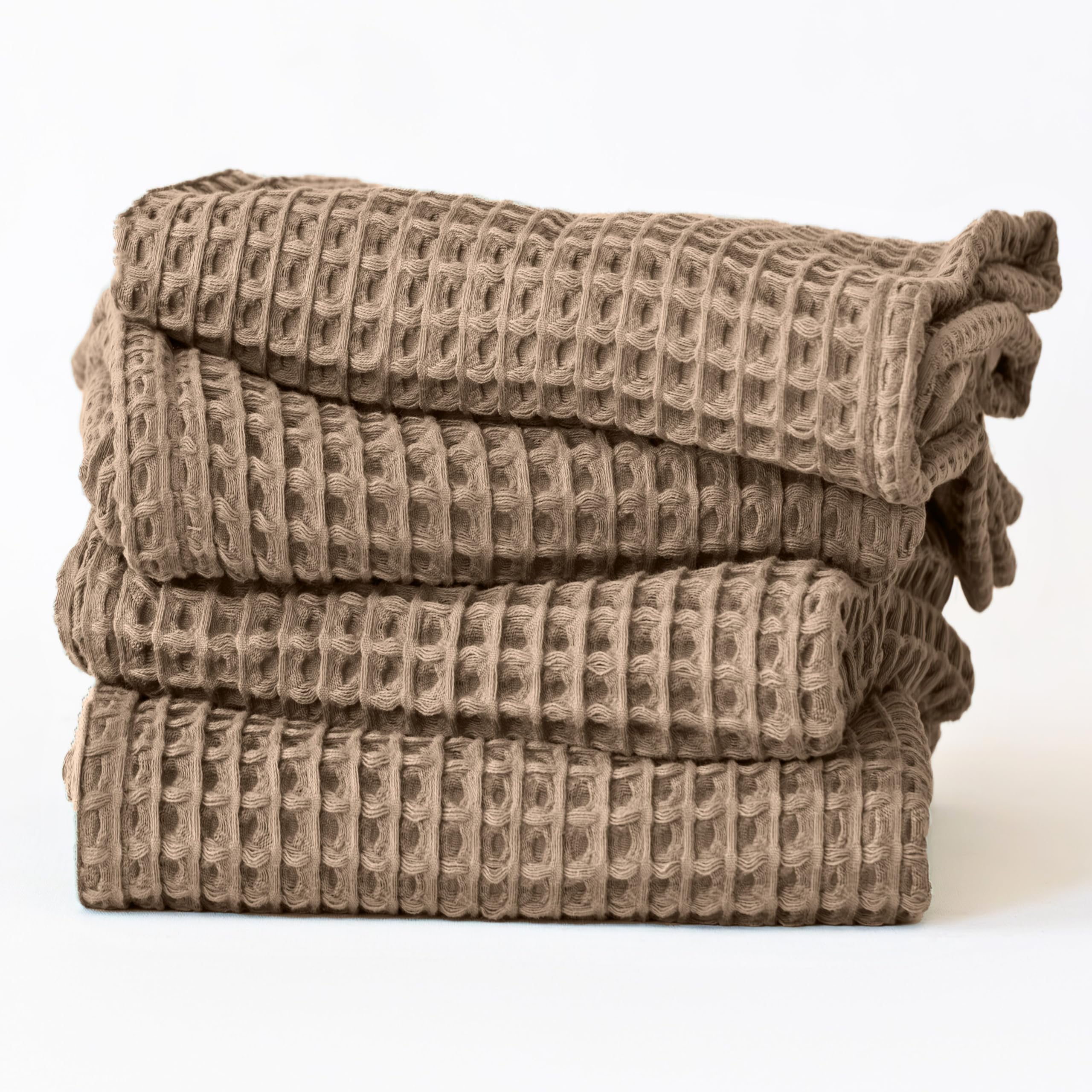 Viva Maison Premium Waffle Hand Towels Pack of 4 Extra Large 20x35 inch - 100% Turkish Cotton, Waffle Weave, Quick Dry, Lint Free, Super Absorbent,