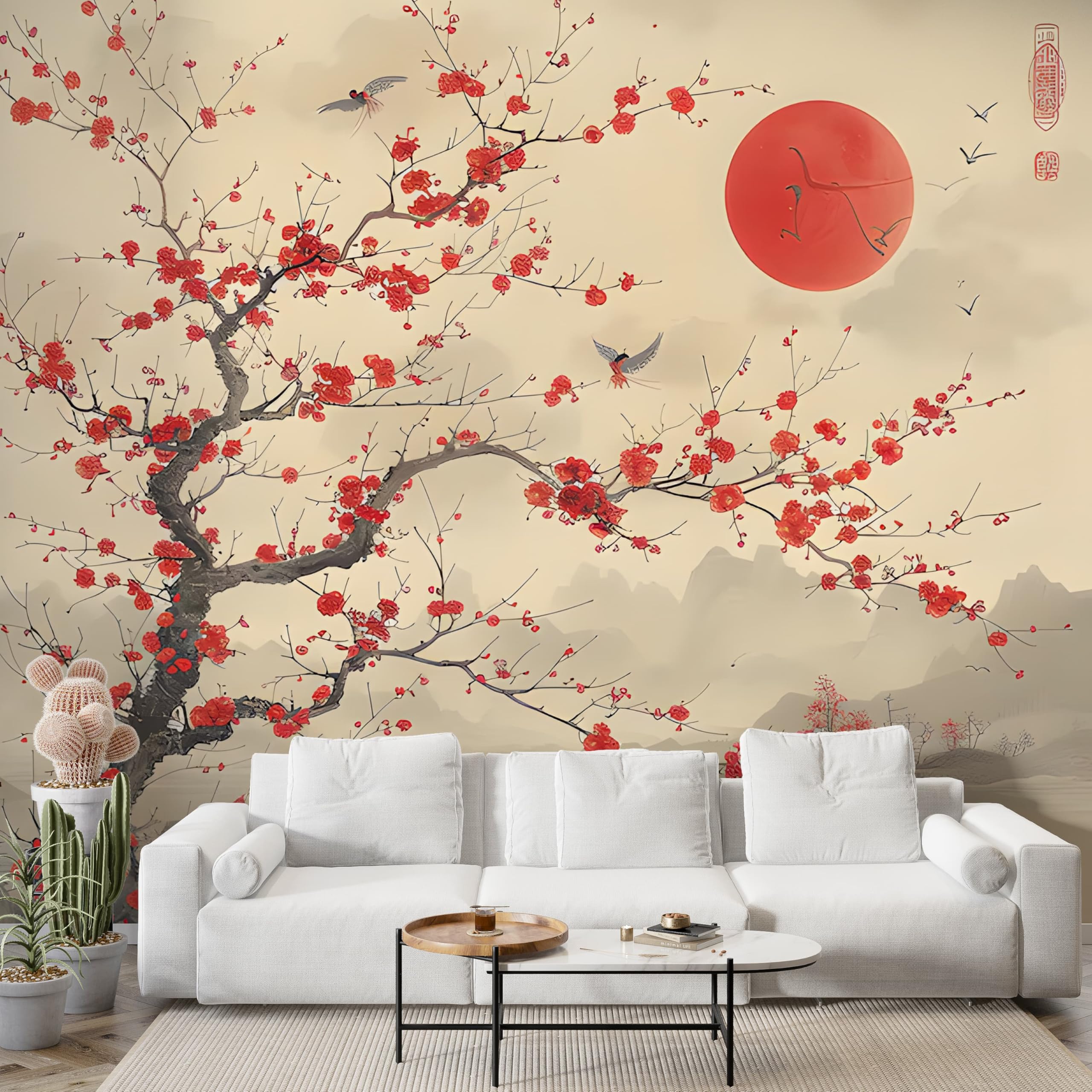Papier peint panoramique pour agrandir une petite pièce et salon