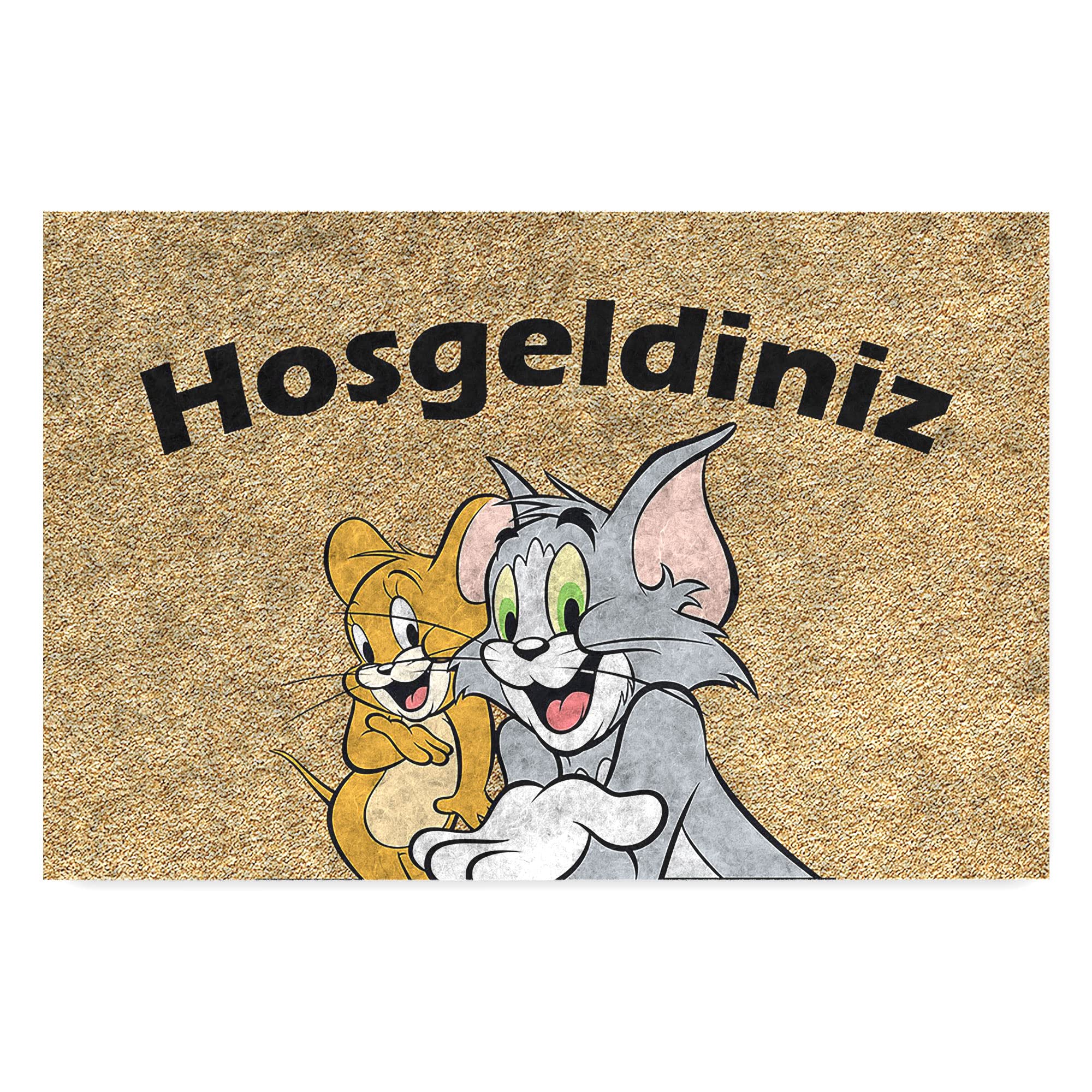 Monnhein Tasarımlı Dekoratif Kapı önü Paspas, Dış Mekan/Ev İçi/Banyo/Mutfak/Yatak Odası/Giriş Paspasları (Tom and Jerry, 45X70)
