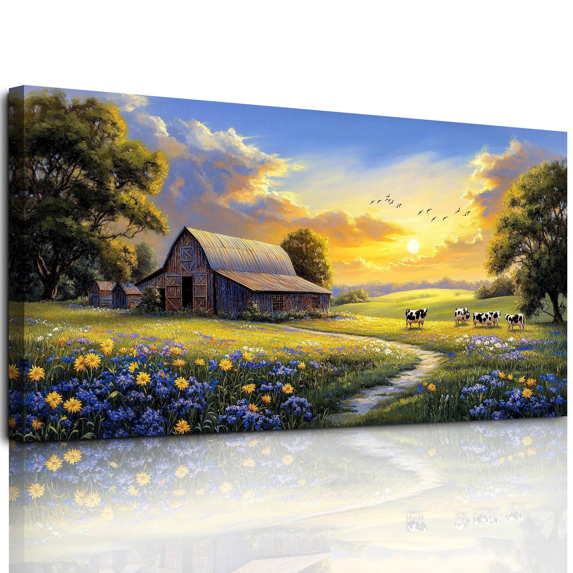 hyidecorart Modern Canvas Wall Art Landscape Picture Living Room 24x48 in