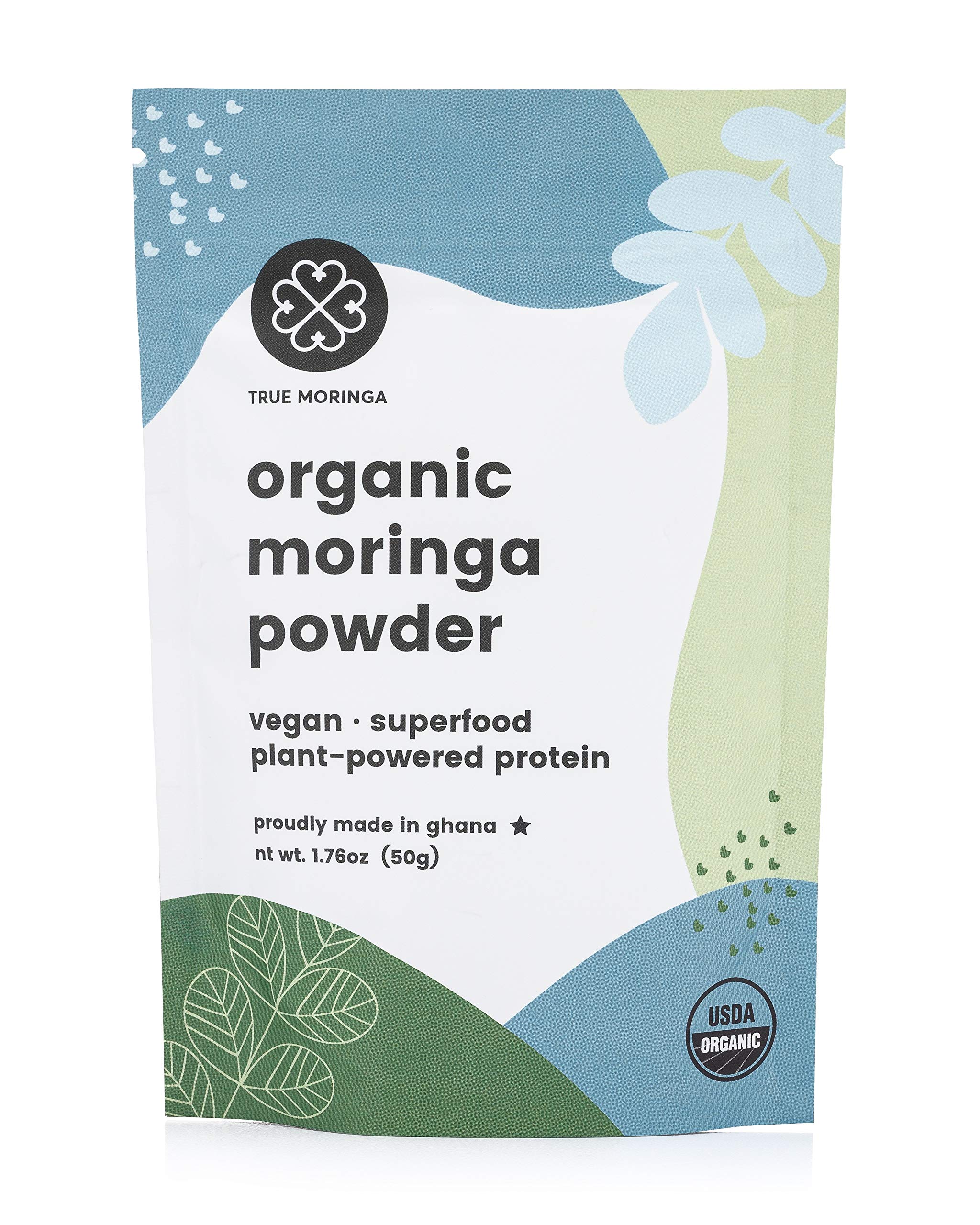 Organic Moringa Powder | 100% Regenerative Organic Raw Moringa Powder, Certified USDA. Non-GMO (50g)