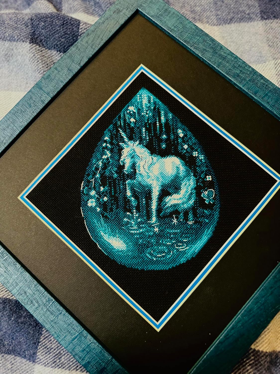 RIOLIS - Unicorn Tear 2161, Cross Stitch Kits 7¾" x 7¾", Cross Stitch Kits for Beginners & Advanced, Crossstitching Kit Adult, Embroidery Counted Stitching Kit