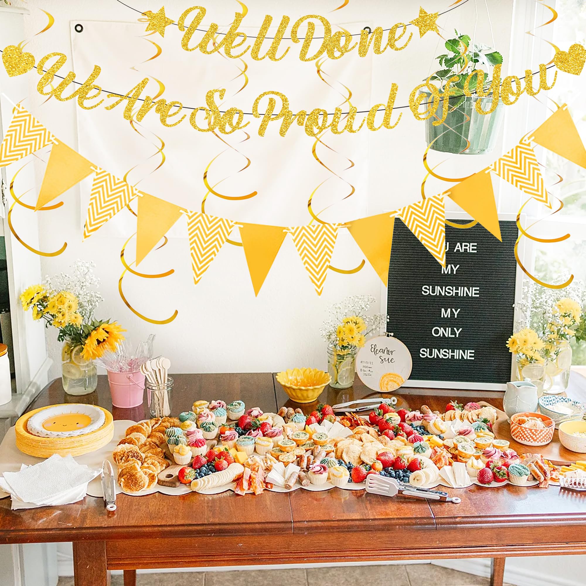 Graduation Decorations Congratulations Banner 2026, We Are So Proud of You Party Supplies Gold Well Done Banners - Image 4