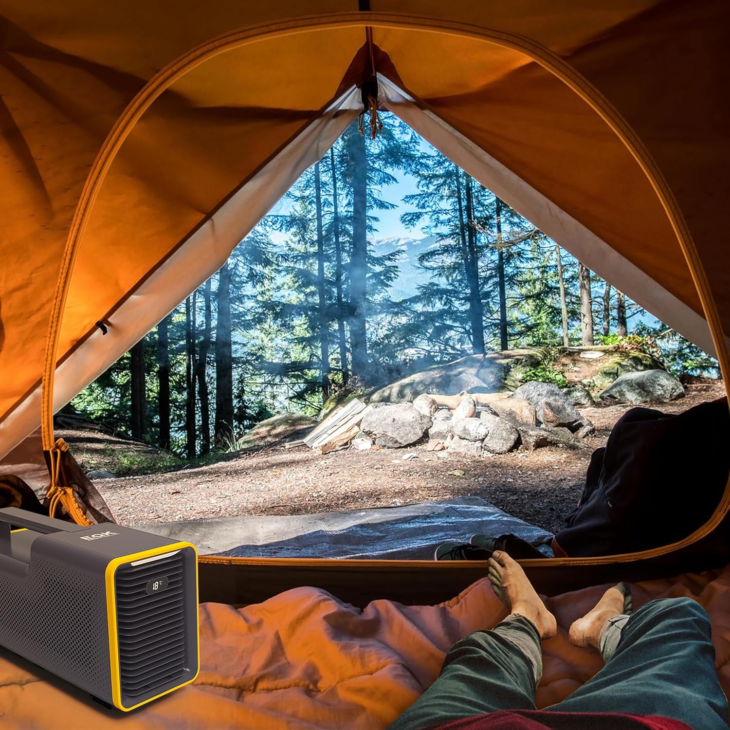 Portable AC in a tent