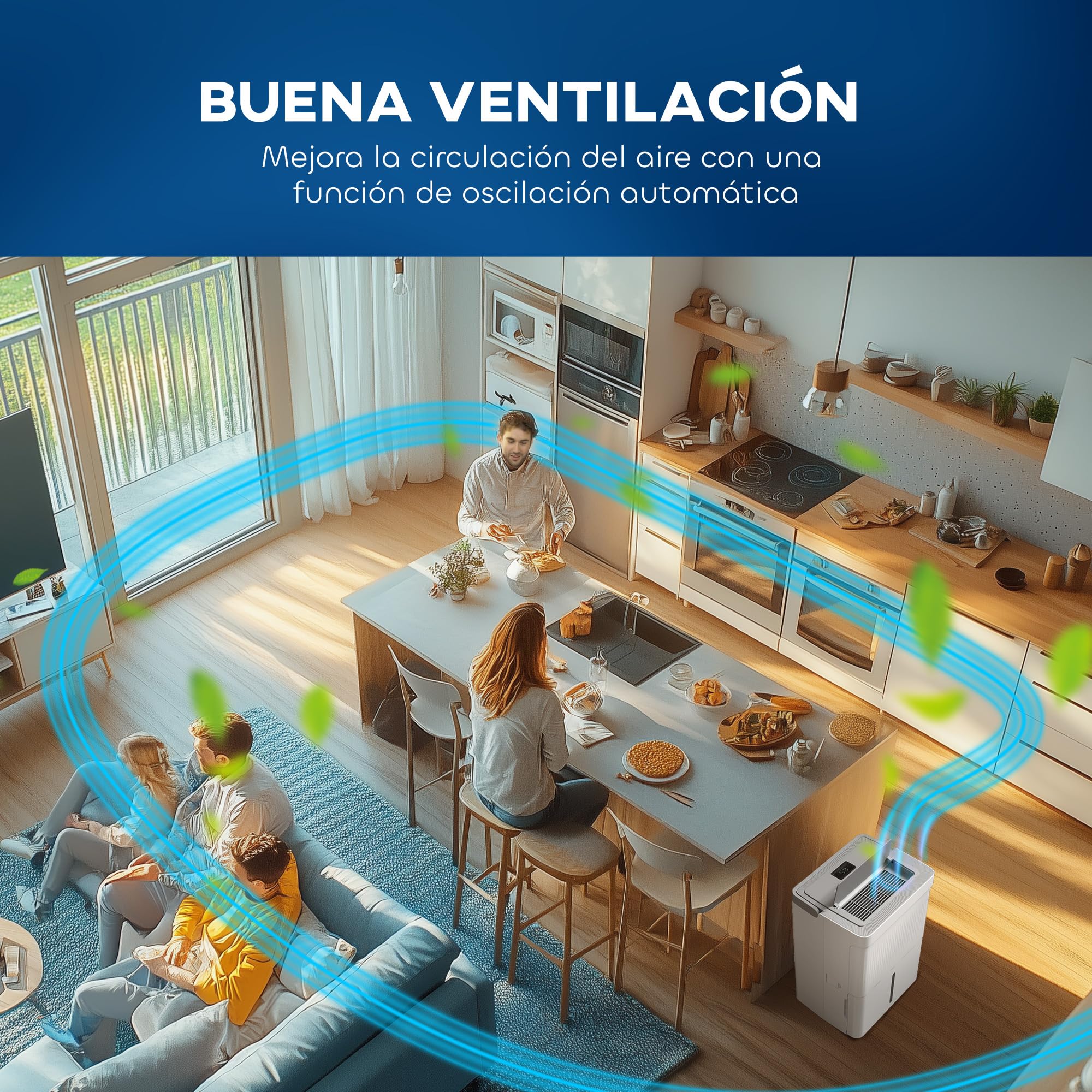 HOMCOM Deshumidificador 35L/día Depósito 5,5L Silencioso 3 Modos Blanco | Deshumidificador Eléctrico, Pantalla LED, Temporizador 24 H, Bloqueo Infantil, Drenaje Continuo, hasta 40-100㎡