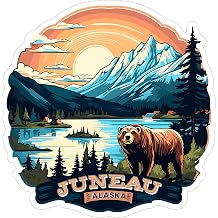No Thorns Media Juneau Alaska Sticker Adventure Souvenir Decal Vinyl Small Waterproof for Water Bottle Mug Passport Scrapbook Notebook Laptop Tumbler Skateboard Computer Phone 4"