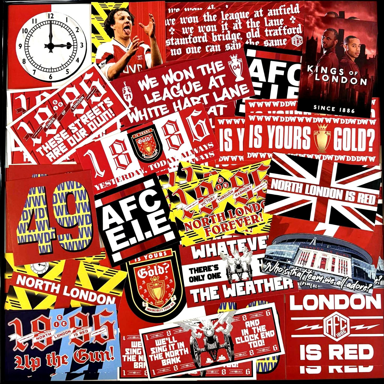 100 pegatinas del Arsenal inspiradas en los artilleros de la AFC Ultras Potters, banderas, banderas, banderas