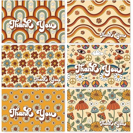 30-Pack Retro Vintage Thank You Cards