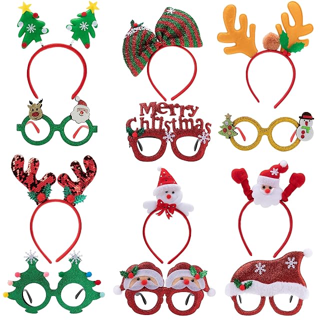 Foto 5 de 8 de JOYIN Juego de 12 diademas de Navidad y marcos de gafas