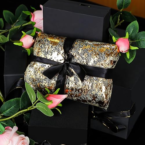 Miniatura 7 de Snowkingdom Juego de 50 manteles individuales dorados redondos de 13 pulgadas de malla de aluminio prensados a granel, desechables, paquete de 50