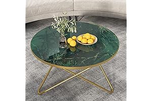 HLR Round Coffee Table with Vibrant Glowing Jade Top