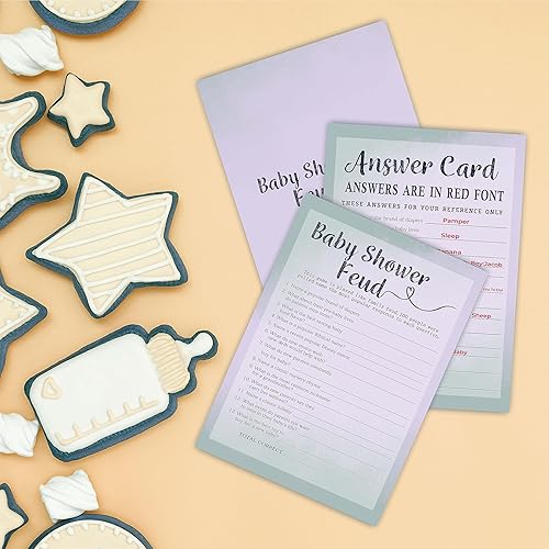 Miniatura 3 de Tarjetas de juego para baby shower, 30 colores degradados de uva para baby shower, tarjetas de juego de doble cara de 5 x 7 pulgadas para niños o