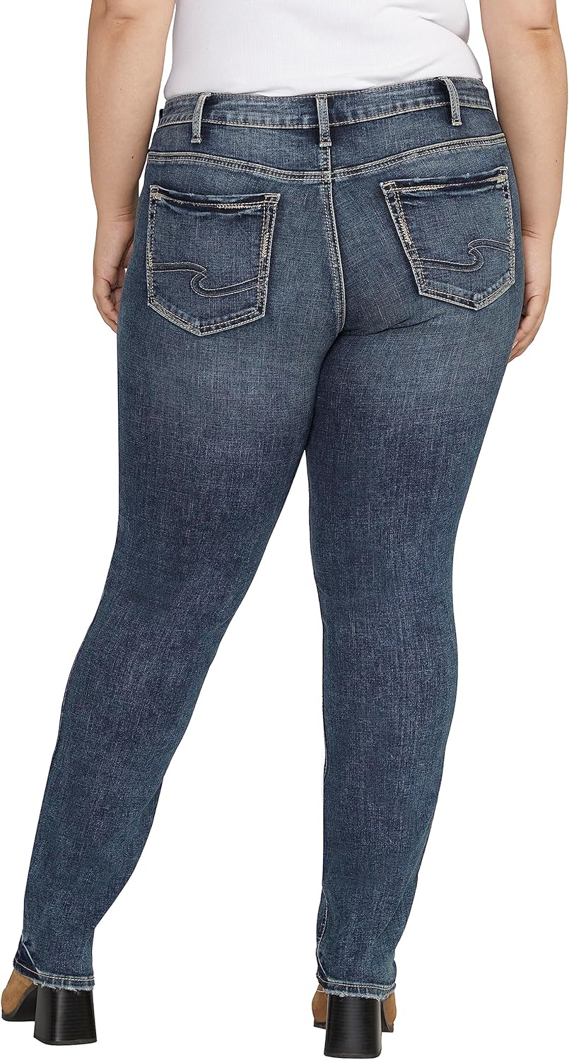Silver Jeans Co. Plus Size Suki Mid Rise Curvy Fit Straight Leg Jeans - Image 2