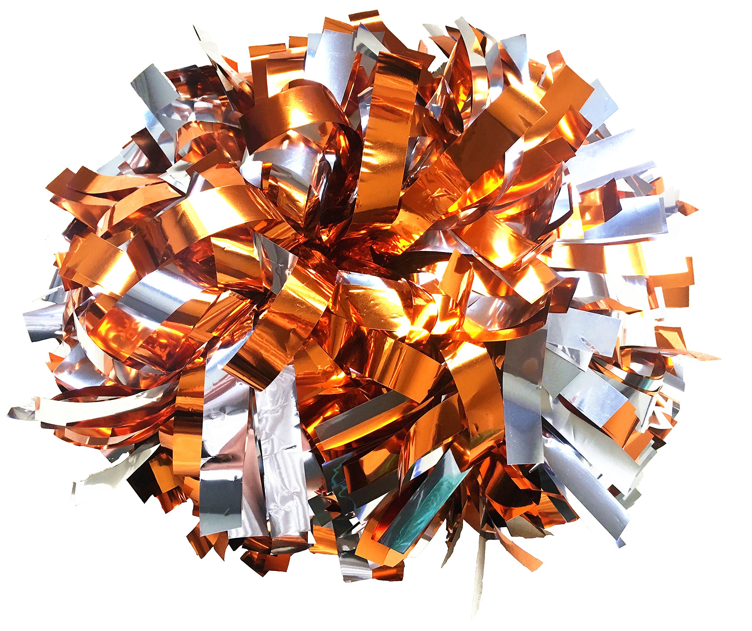 kuugear Pair, 6" Metallic Cheerleading Pom Pom with Baton Handle