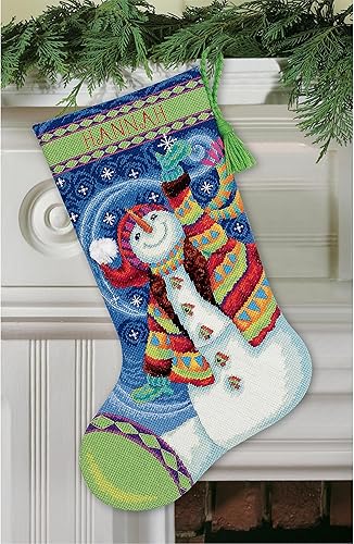 Miniatura 5 de Dimensions Needlecrafts Needlepoint, Happy Snowman Stocking - 71-09143
