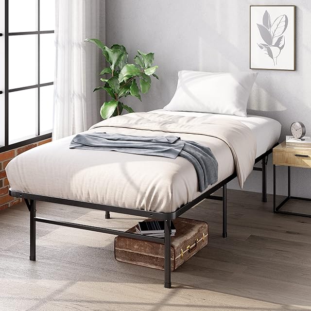 ZINUS 35 cm SmartBase Heavy Duty Mattress Foundation | Metal Platform Bed Frame | For Adults, Kids, Teenagers | Easy Assembly | Under Bed Storage | Single | Black