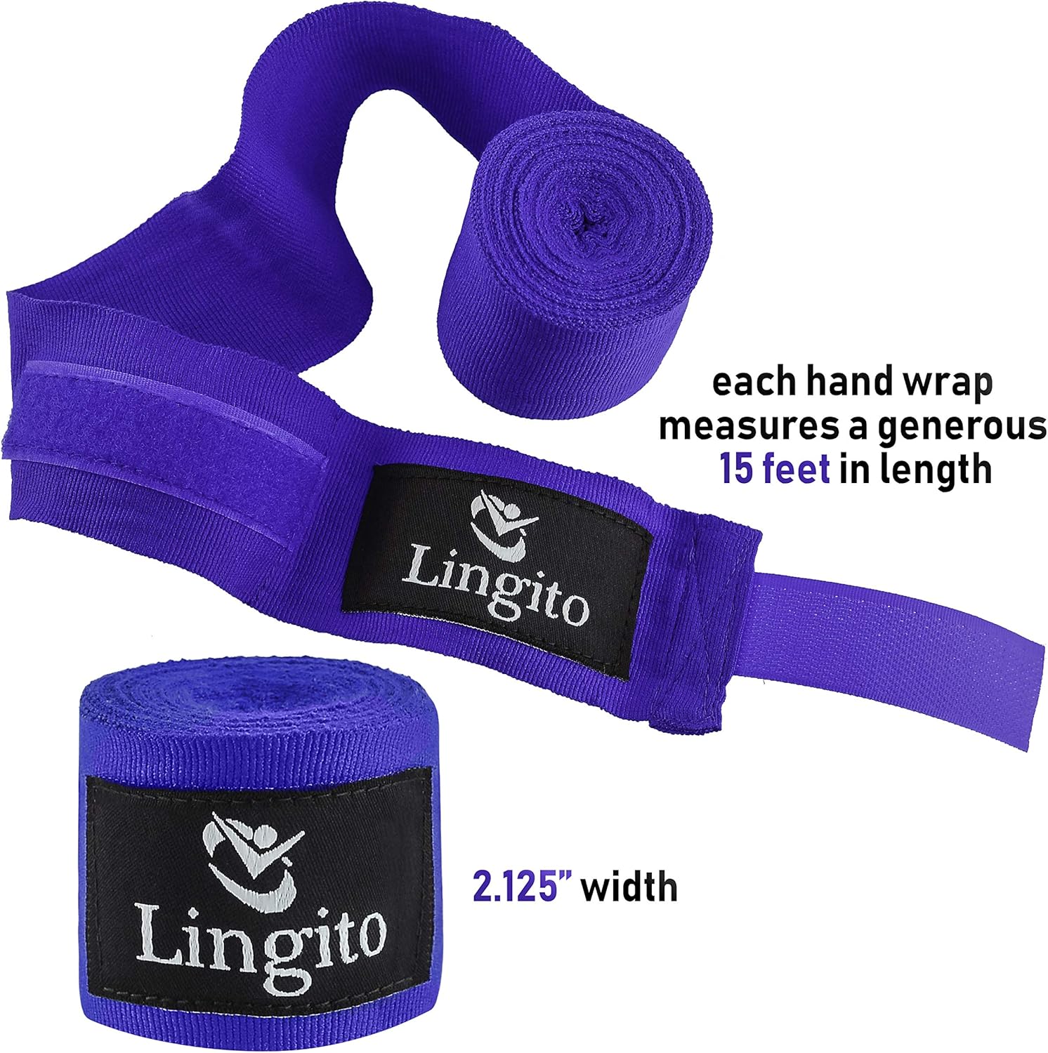 Lingito Elastic Professional 180-inch Hand Wraps for Boxing, Kickboxing & MMA | Elastic Wrist Support for Muay Thai Training | Gym Essentials for Men & Women | 1 Pair : Sports & Outdoors