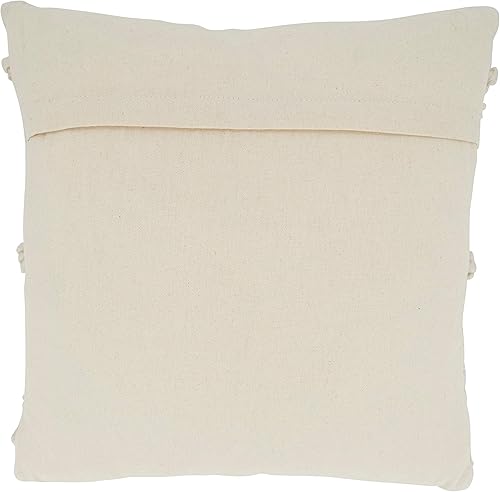 Miniatura 2 de SARO LIFESTYLE Haniyah Collection - Funda de almohada con pompones, 18 pulgadas, color marfil