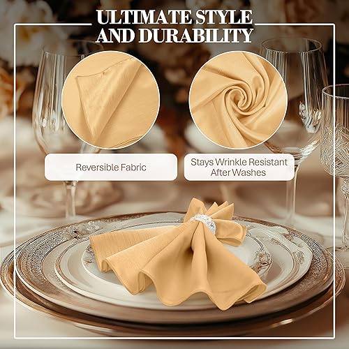 Miniatura 58 de Ultimate Textile -1 docena - Reversible Shantung Satin - Majestic - Servilletas de tela Majestic de 17 x 17 pulgadas color azul pizarra