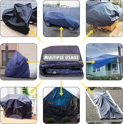 Miniatura 4 de Amgo Lona segura para alberca para el invierno, color azul marino, rectangular, de 30 x 50 pies, resistente, impermeable y resistente (tamaño de la