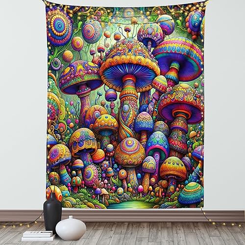 Miniatura 202 de Ambesonne Tapiz de naturaleza, silueta de oso salvaje en el bosque de la selva en la noche oscura, ilustración para colgar en la pared para Verde