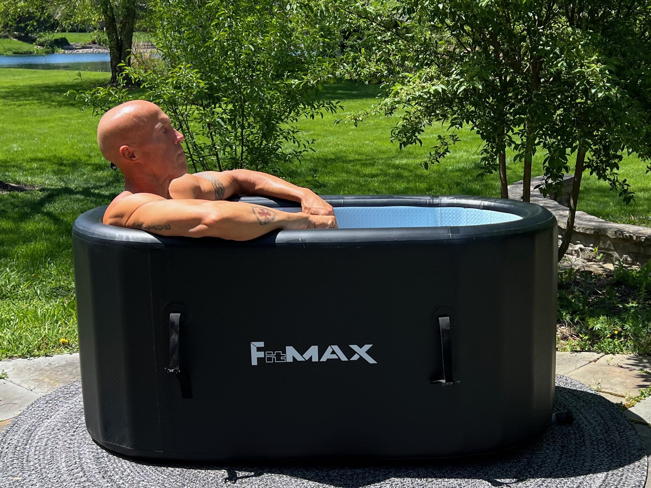 FitmaxPlunge Spa™ Portable Freestanding Cold Plunge and Heat Therapy Single Tub with Filter and Heat Pump Included for Health | Includes Heat Pump, Filter Pump, Spa Blower and Lockable Lid