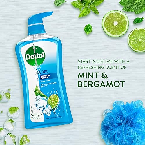 Miniatura 9 de Dettol - Jabón líquido corporal y gel de ducha fresco, Jabón corporal con menta y bergamota, 16.90 fl oz (paquete de 1)