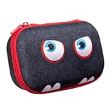 ZIPIT Wildlings Pencil Box for Kids, Large Capacity Cute Pencil Case for School, Stationery Organizer Box, Black